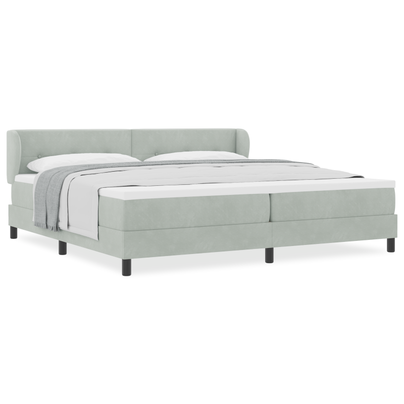 Boxspringbett mit Matratze Hellgrau 200x200 cm Samt