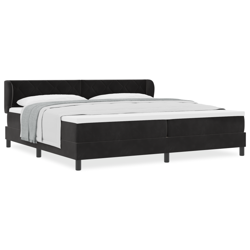 Boxspringbett mit Matratze Schwarz 200x200 cm Samt