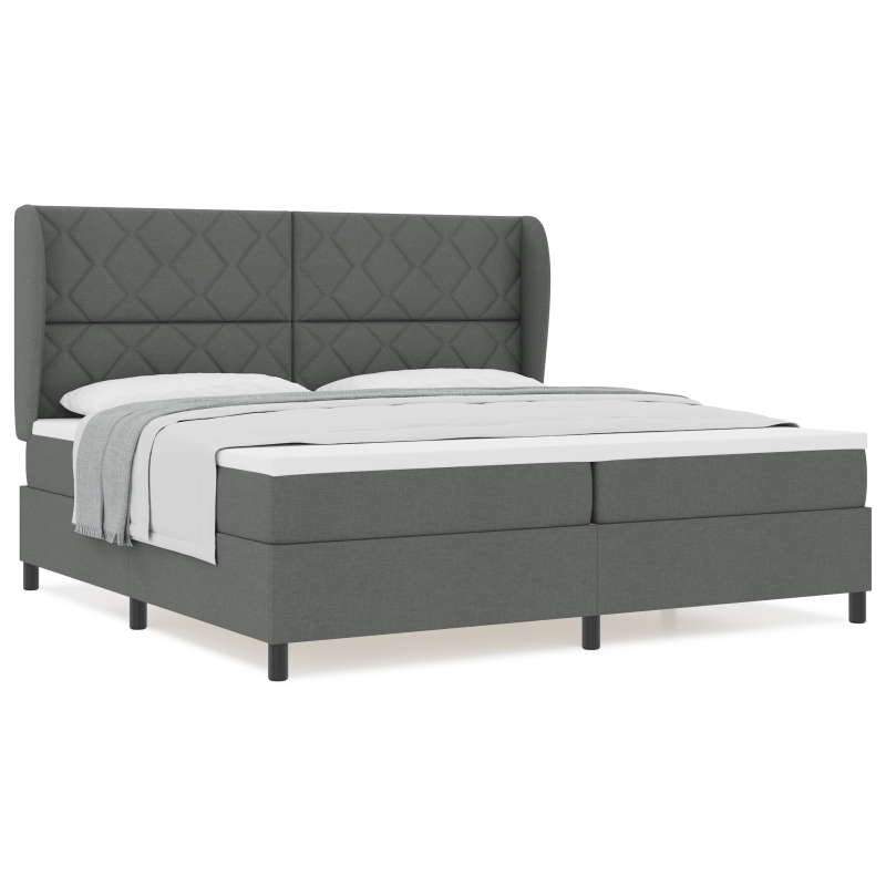 Boxspringbett mit Matratze Dunkelgrau 200x200 cm Stoff