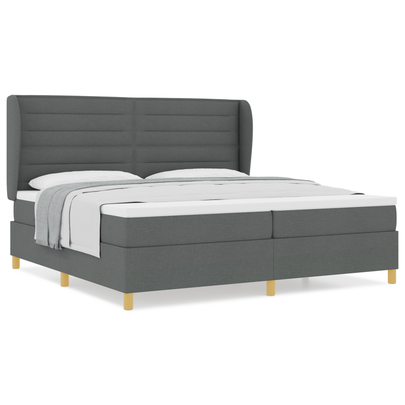 Boxspringbett mit Matratze Dunkelgrau 200x200 cm Stoff