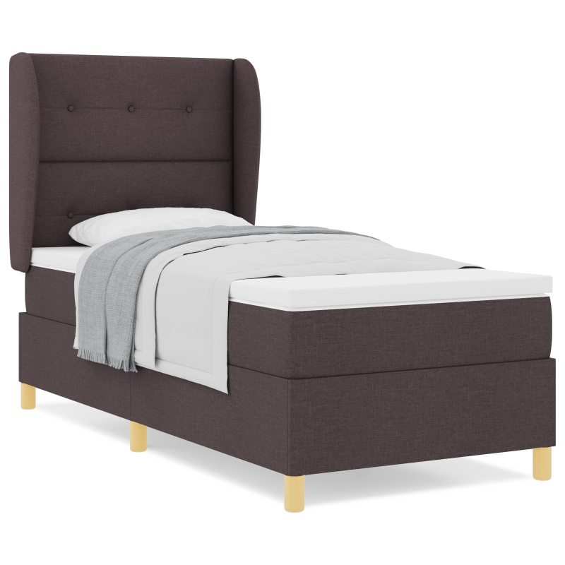 Boxspringbett mit Matratze Dunkelbraun 80x200 cm Stoff