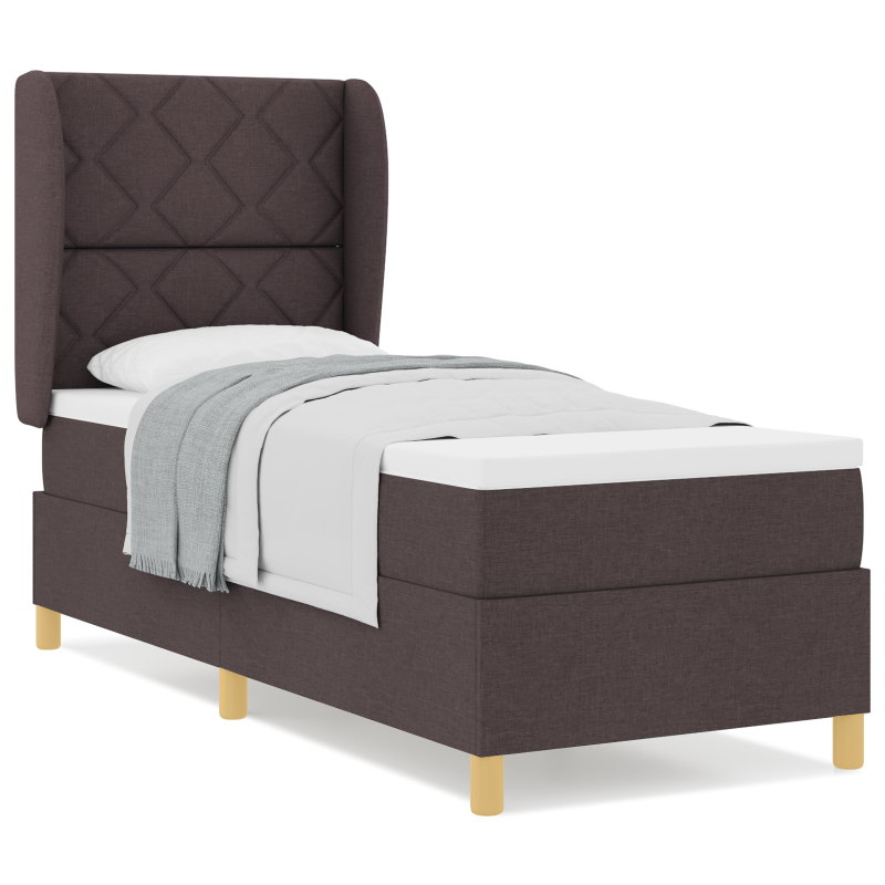 Boxspringbett mit Matratze Dunkelbraun 80x200 cm Stoff