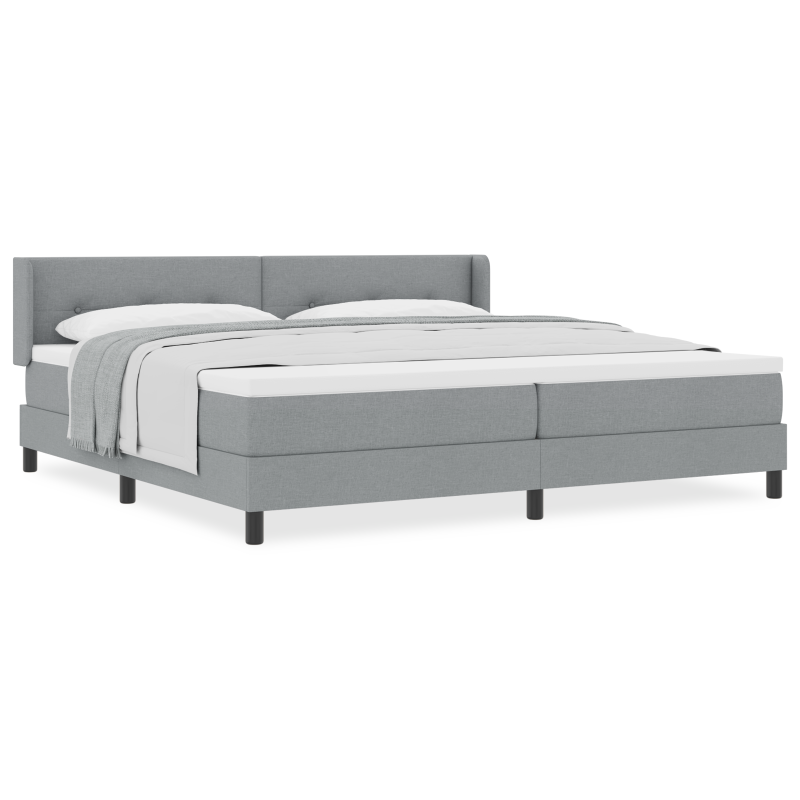Boxspringbett mit Matratze Hellgrau 200x200 cm Stoff