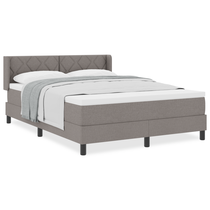 Boxspringbett mit Matratze Taupe 140x200 cm Stoff