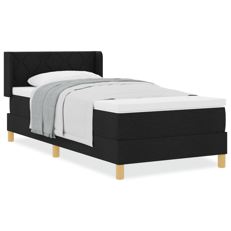 Boxspringbett mit Matratze Schwarz 90x200 cm Stoff