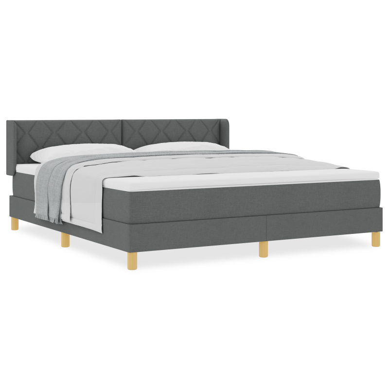 Boxspringbett Dunkelgrau mit Matratze 180x200 cm Stoff