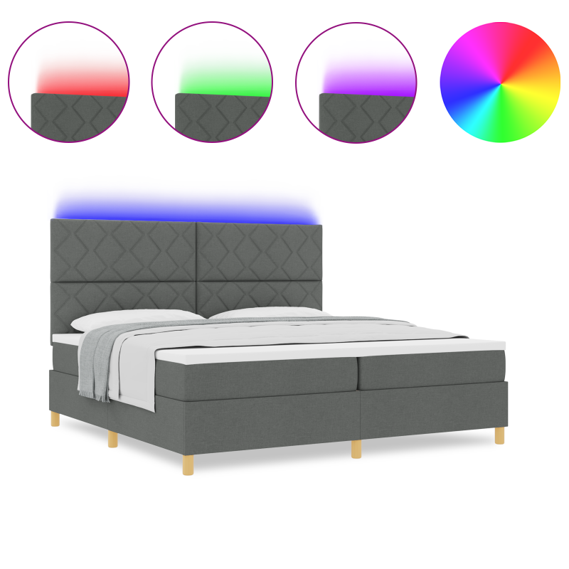 Boxspringbett mit Matratze Taupe 80x200 cm Stoff