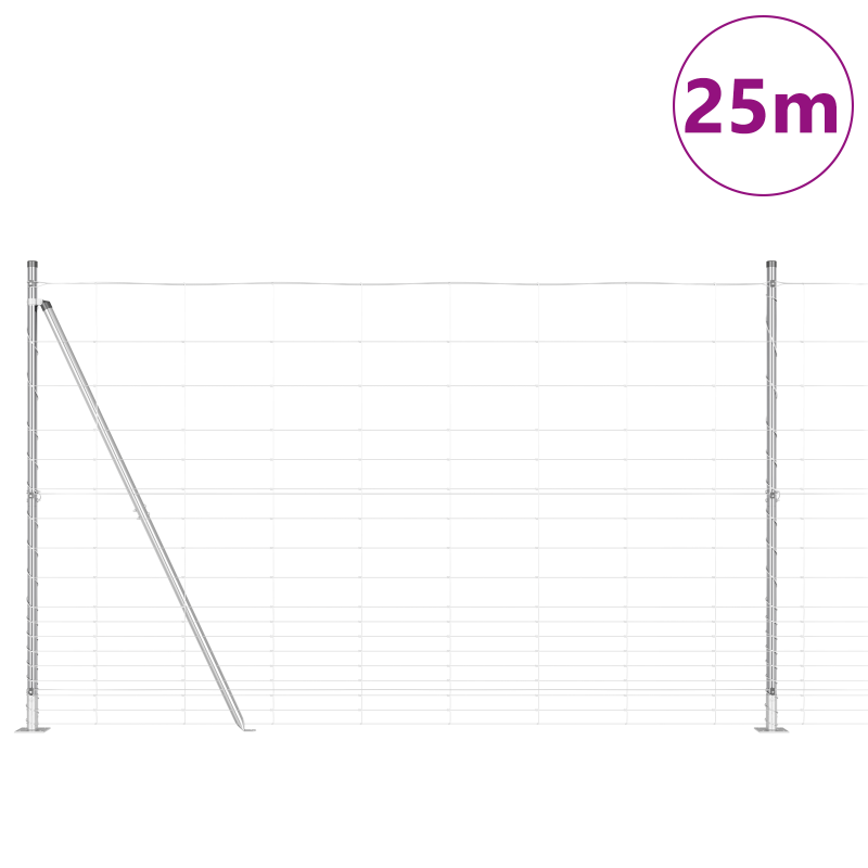 Feldzaun 1,5x25 m Verzinkter Stahl