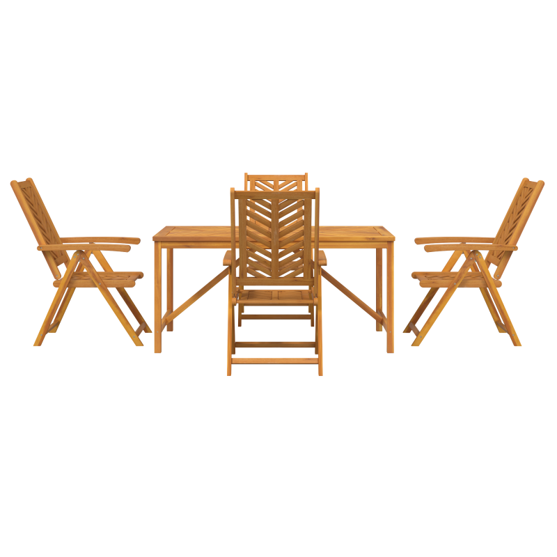 5-teiliges Garten Esszimmer Set Massivholz Akazie