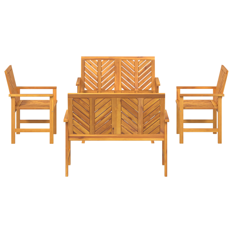 5-teiliges Garten Lounge Set Massivholz Akazie
