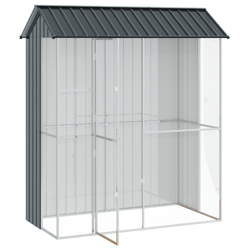 Vogelvoliere Anthrazit 215x110x247 cm Stahl