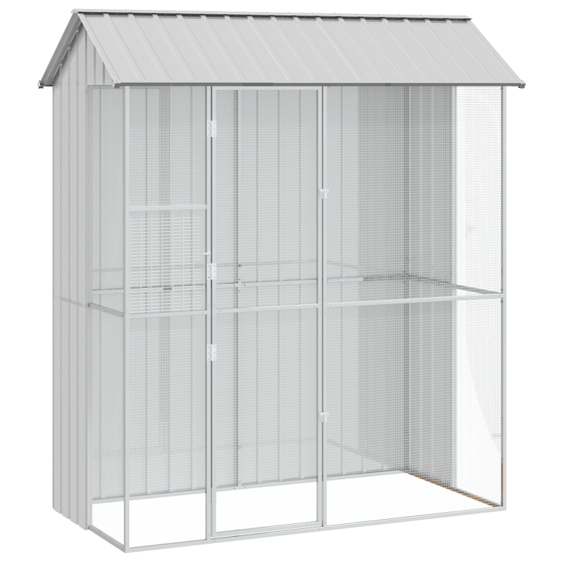 Vogelvoliere grau 215x110x247 cm Stahl