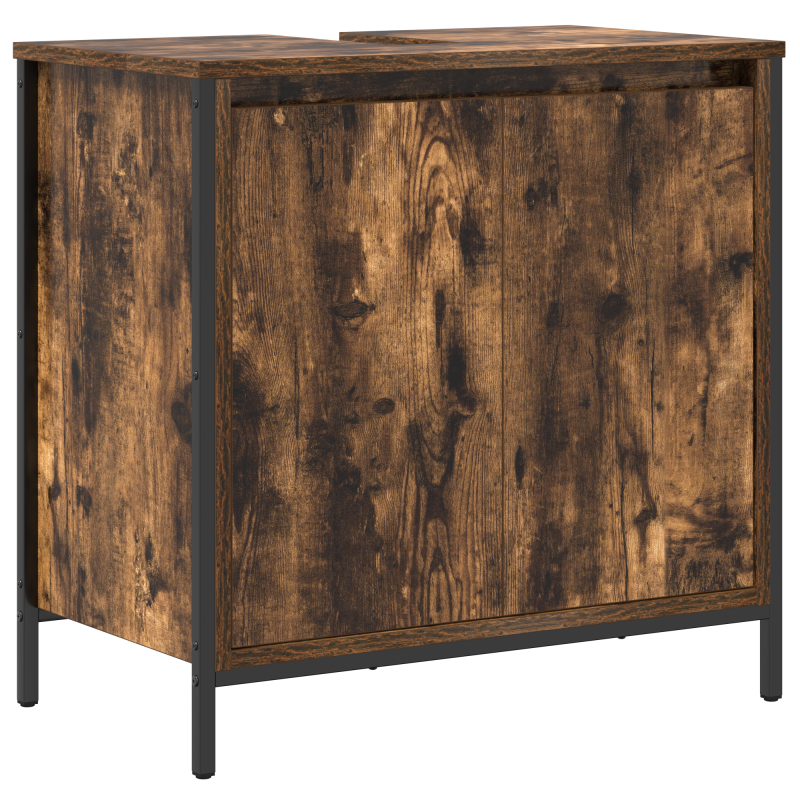 5-teiliges Badezimmermöbel Set in rauchiger Eiche Holzwerkstoff