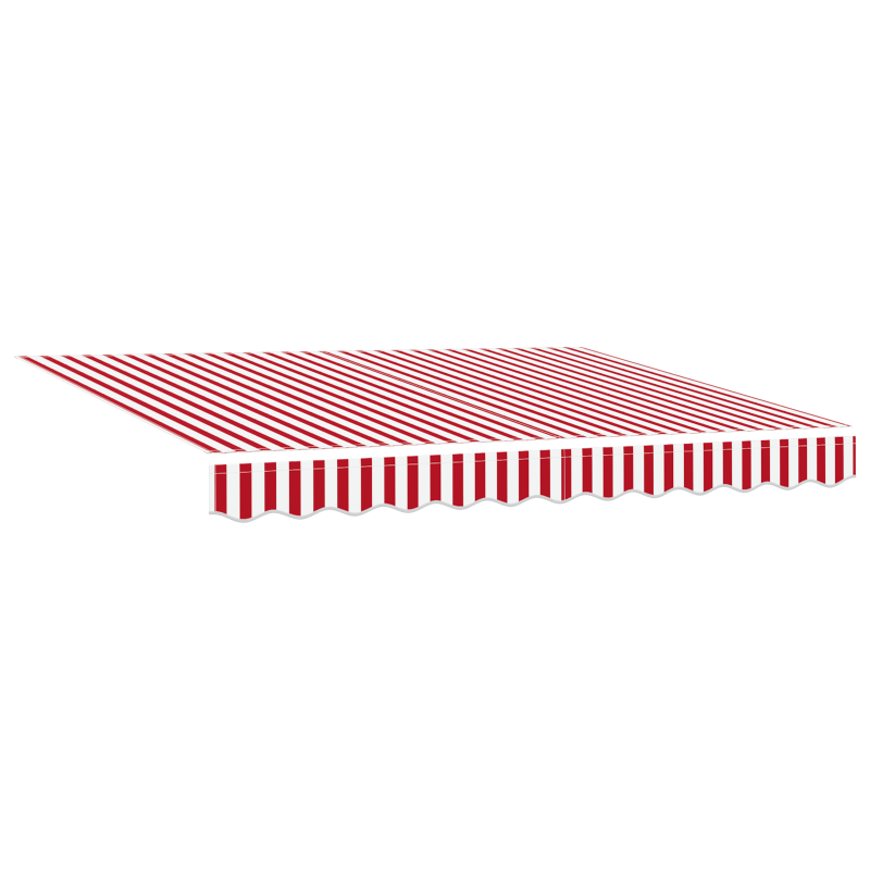 Manuelle einziehbare Markise rot und weiß 350x200 cm