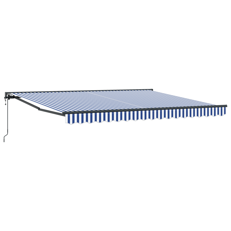 Automatische Einziehbare Markise Blau und Weiß 350x250 cm