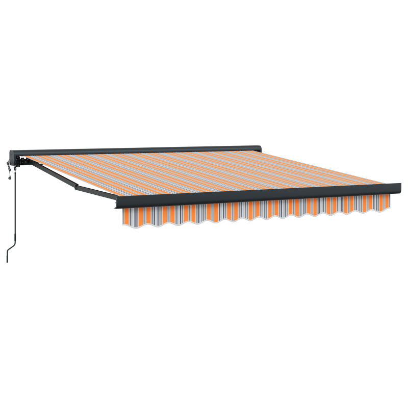 Automatische einziehbare Markise mit buntem Streifen 350x250 cm