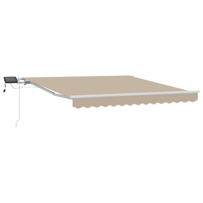 manuelle Markise mit LED Beige 350x250 cm