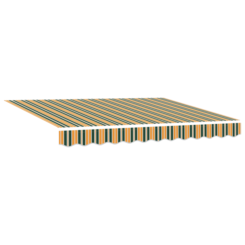 Manuelle Einziehbare Markise mit LED Grün und Gelb 350x250 cm