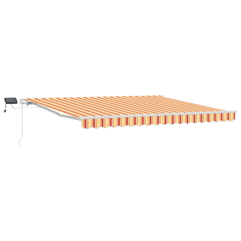 Manuelle Einziehbare Markise mit LED Gelb und Orange 400x300 cm
