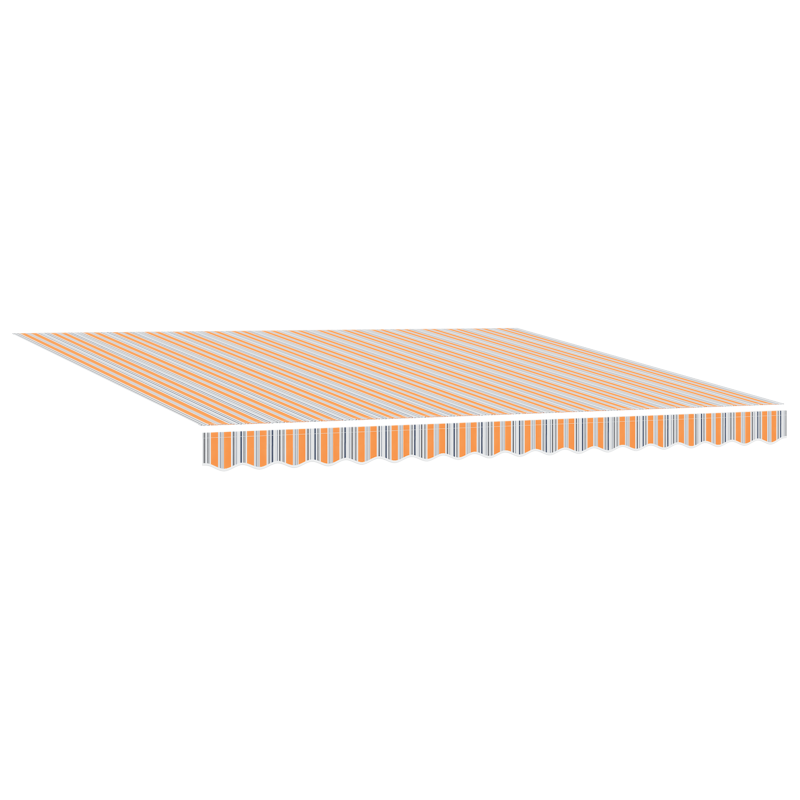 Manuelle einziehbare Markise mit mehrfarbigem Streifen 400x300 cm