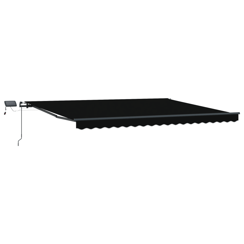 manuelle einziehbare Markise mit LED Schwarz 400x300 cm