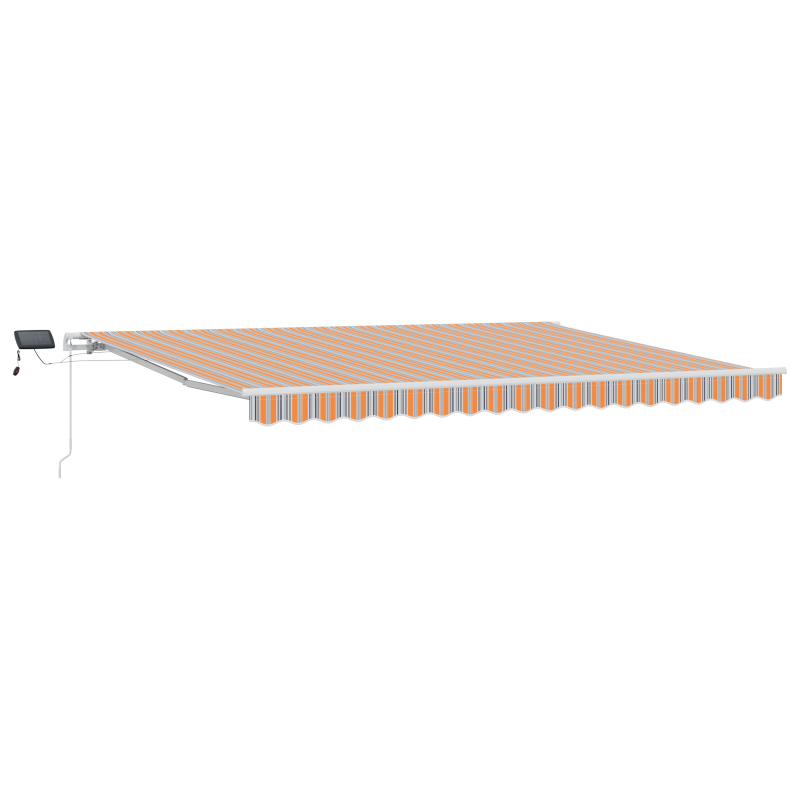 manuelle einziehbare Markise mit LED mehrfarbigem Streifen 450x300 cm