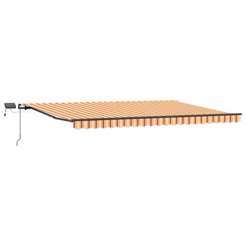 Manuelle einziehbare Markise mit LED in Gelb und Orange 500x300 cm