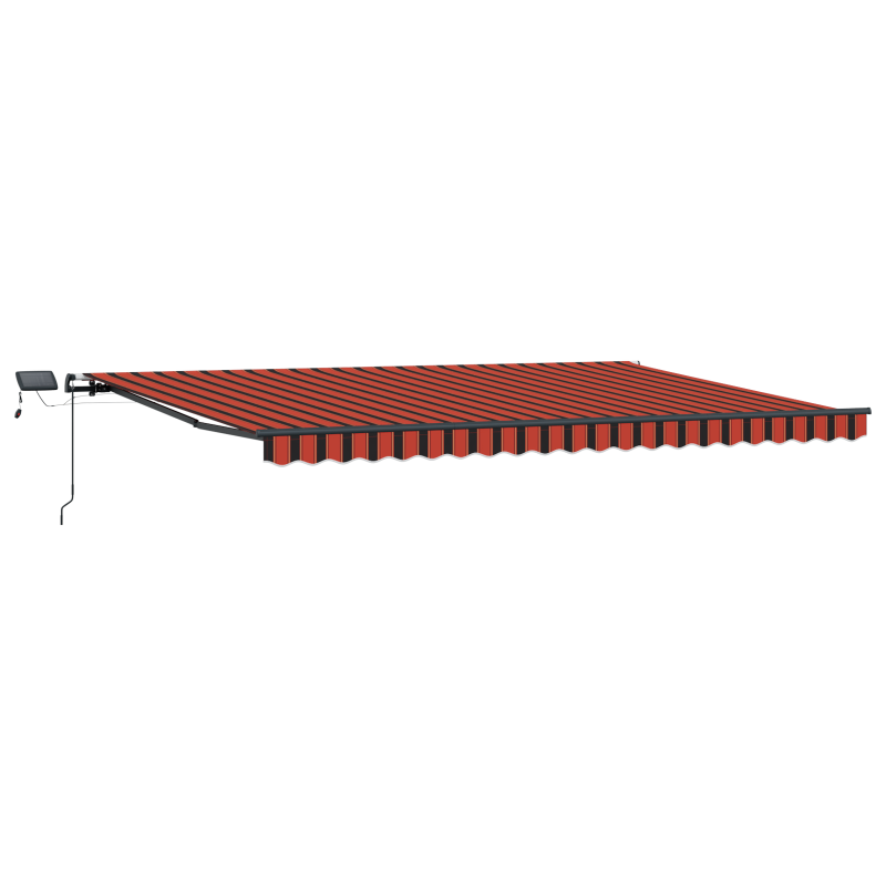 Manuelle einziehbare Markise mit LED in Orange und Braun 500x350 cm