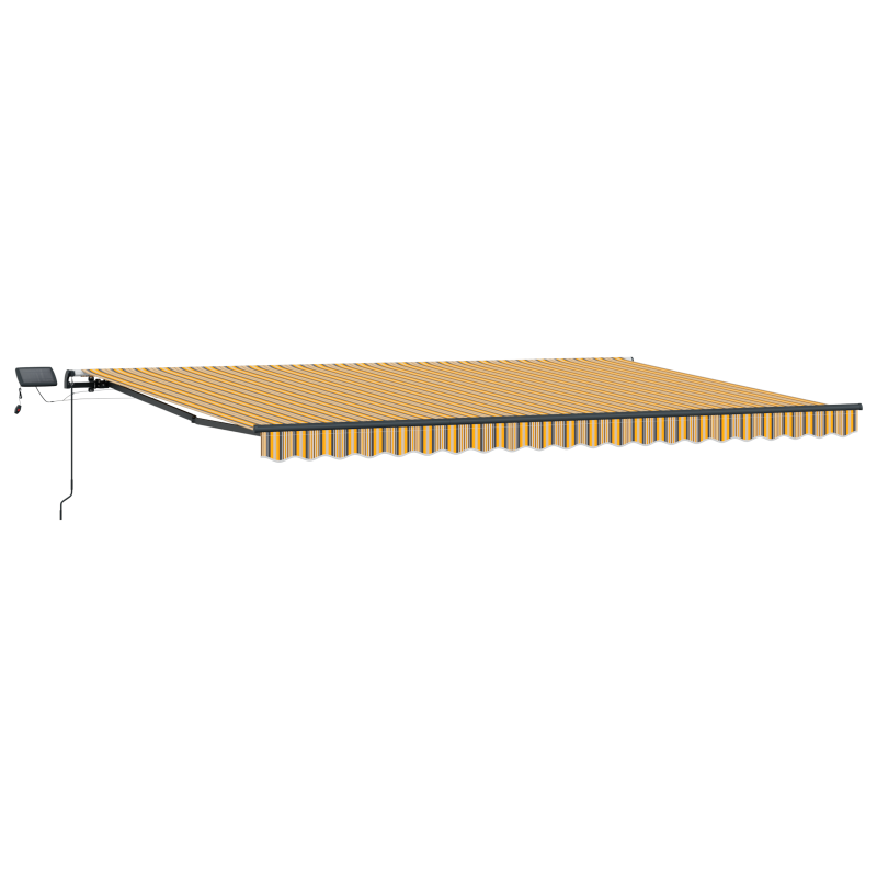 Manuelle einziehbare Markise mit LED Buntstreifen 500x350 cm