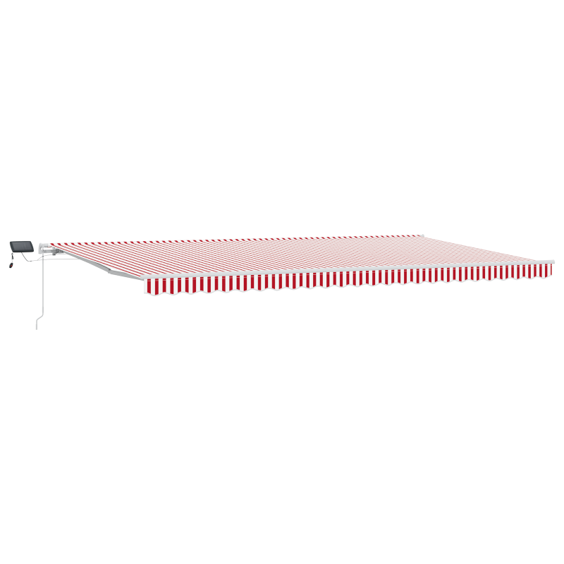 manuelle einziehbare Markise mit LED Rot und Weiß Streifen 600x300 cm
