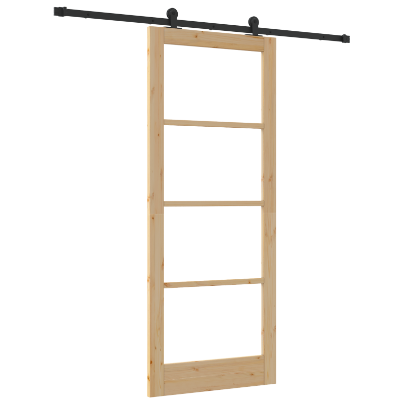 Schiebetür mit Hardware-Set ORKDALMassivholz & Glas
