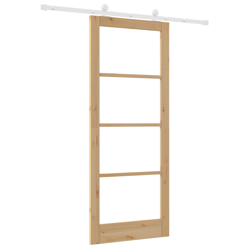 Schiebetür mit Hardware-Set ORKDALMassivholz & Glas