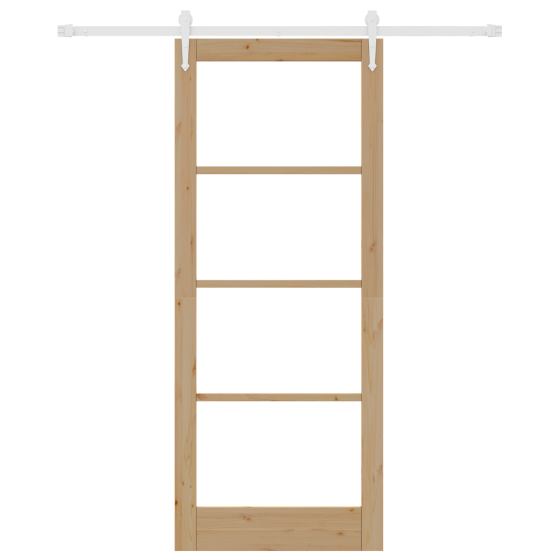 Schiebetür mit Beschlägen Set 86x211 cm Massivholz Kiefer