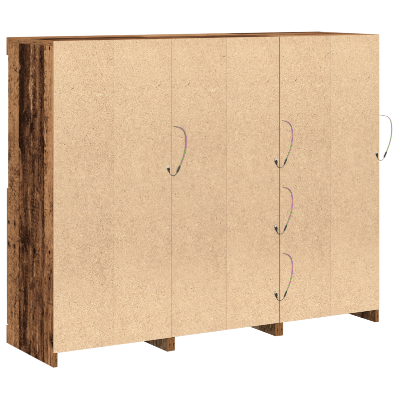 Sideboard mit LED Lichtern Altes Holz 123x37x100 cm Holzwerkstoff