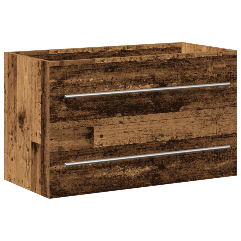 Badezimmer Waschbecken Schrank mit integriertem Becken Altholzfurnier