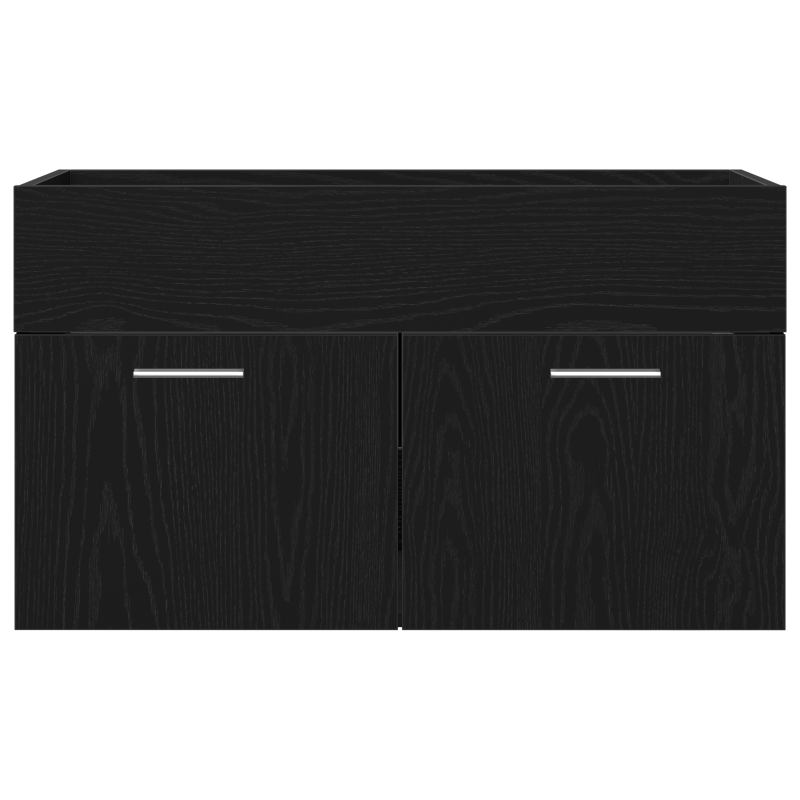 Waschbecken-Schränkchen mit integriertem Becken Schwarze Eiche Holzwerkstoff