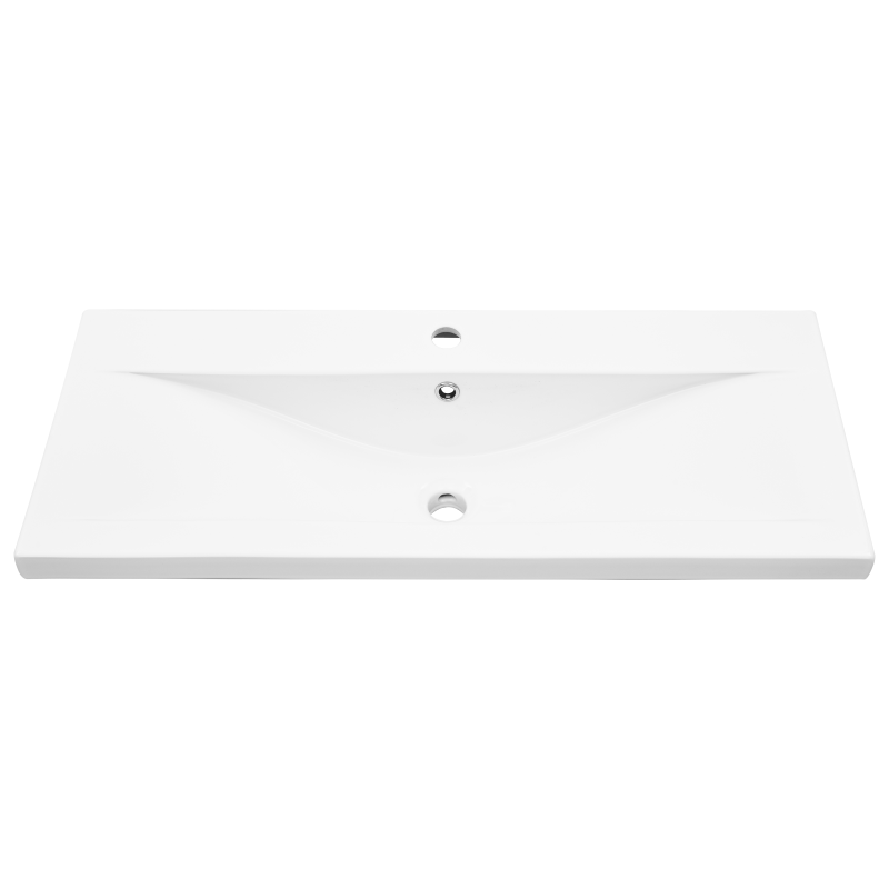 Badezimmer Waschbecken Schrank mit eingebautem Waschbecken Schwarz Eiche Holzwerkstoff