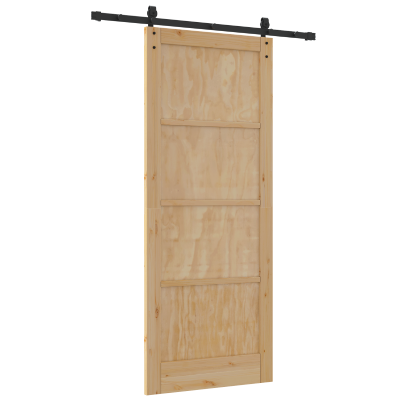 Schiebetür mit Beschlagset 86x211 cm aus massivem Kiefernholz