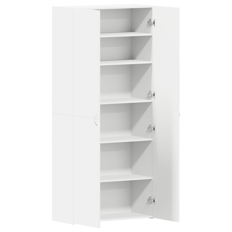 Schuhschrank Weiß 80x35.5x180 cm Holzwerkstoff