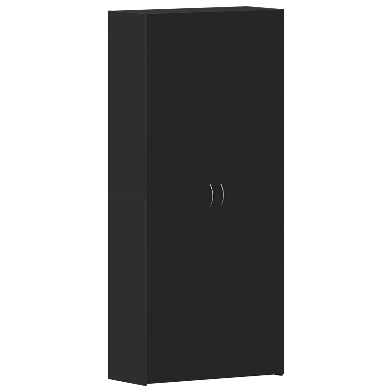 Schuhschrank Schwarz 80x35,5x180 cm Holzwerkstoff
