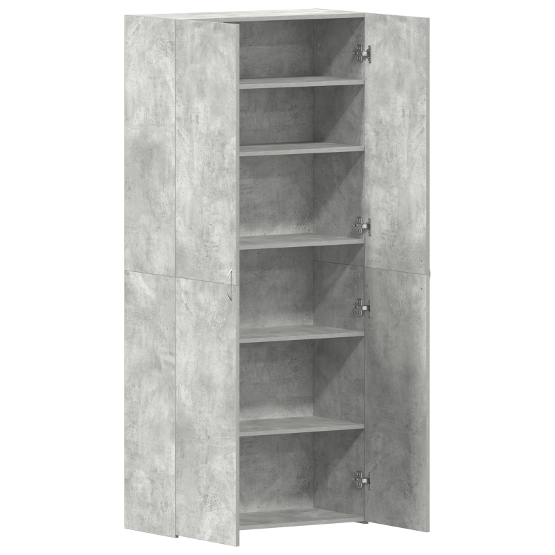 Schuhschrank Beton Grau 80x35,5x180 cm Holzwerkstoff