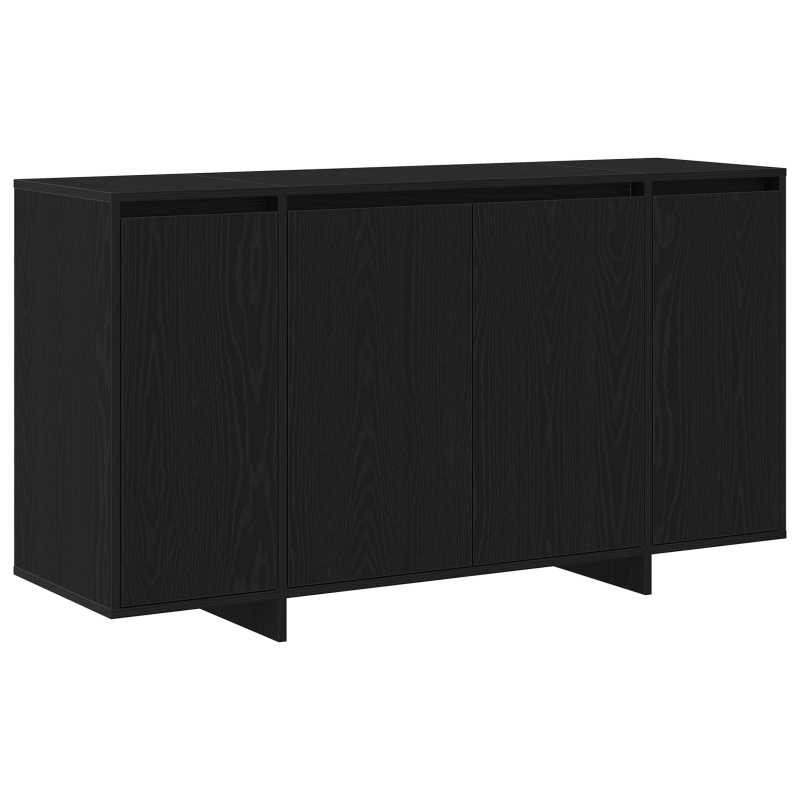 Schwarzes Eichen-Sideboard Holzfurnier 135 x 41 x 75 cm Rechteckig
