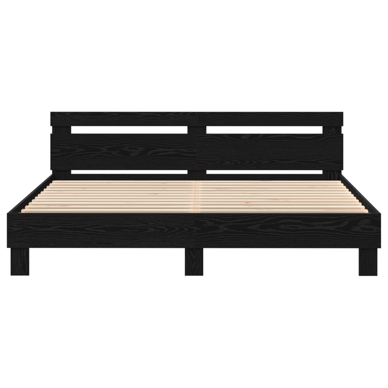 Bettgestell aus Holz Schwarze Eiche Massivholz 200 x 200 cm