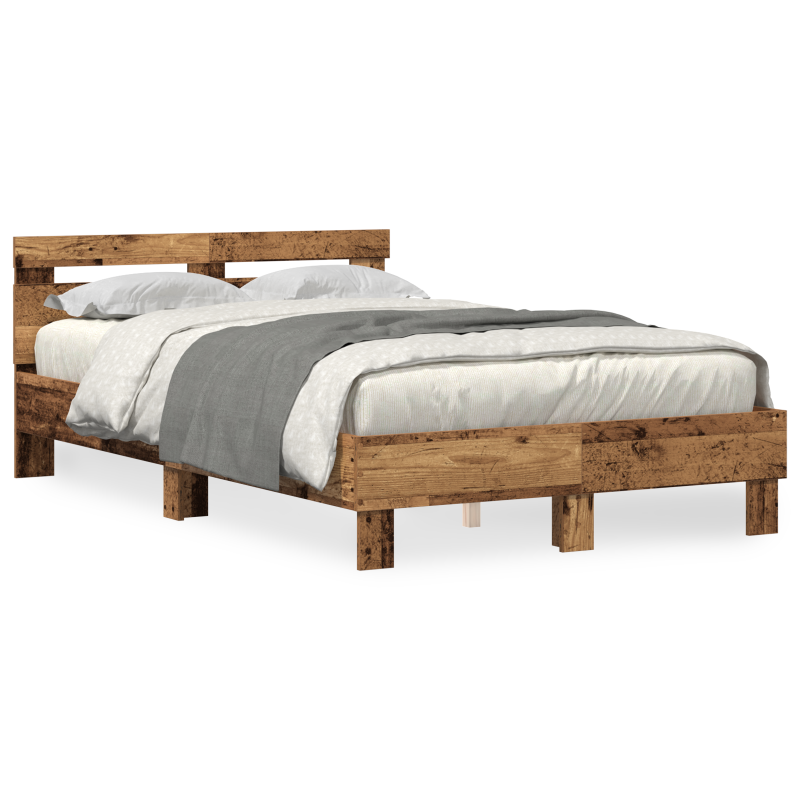 Bettgestell aus Holzwerkstoff Alte Holzoptik Holzwerkstoff