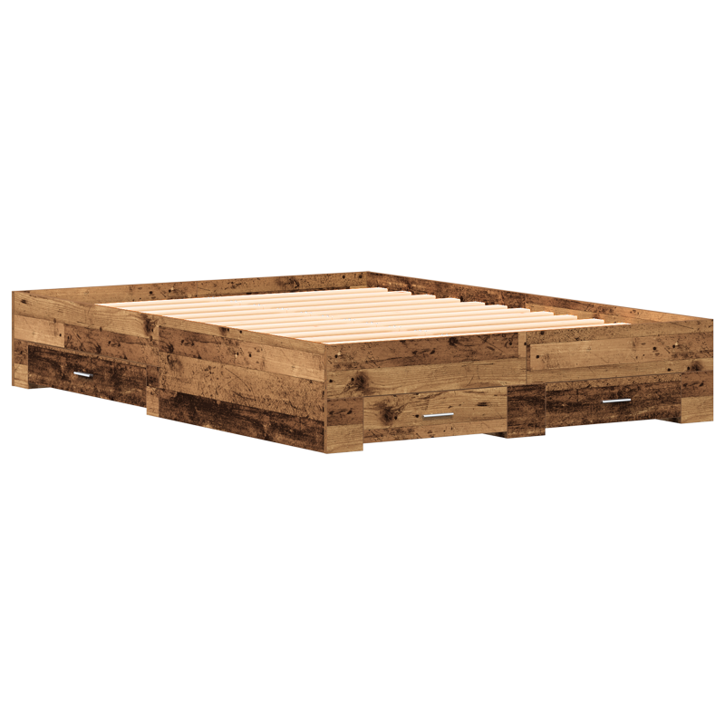 Bettgestell mit Schubladen Altholz Holzwerkstoff 160 x 200 cm
