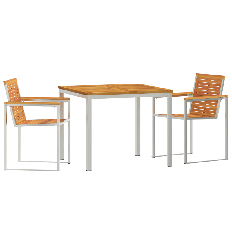 3-teilige Garten Essgruppe Massivholz Akazie
