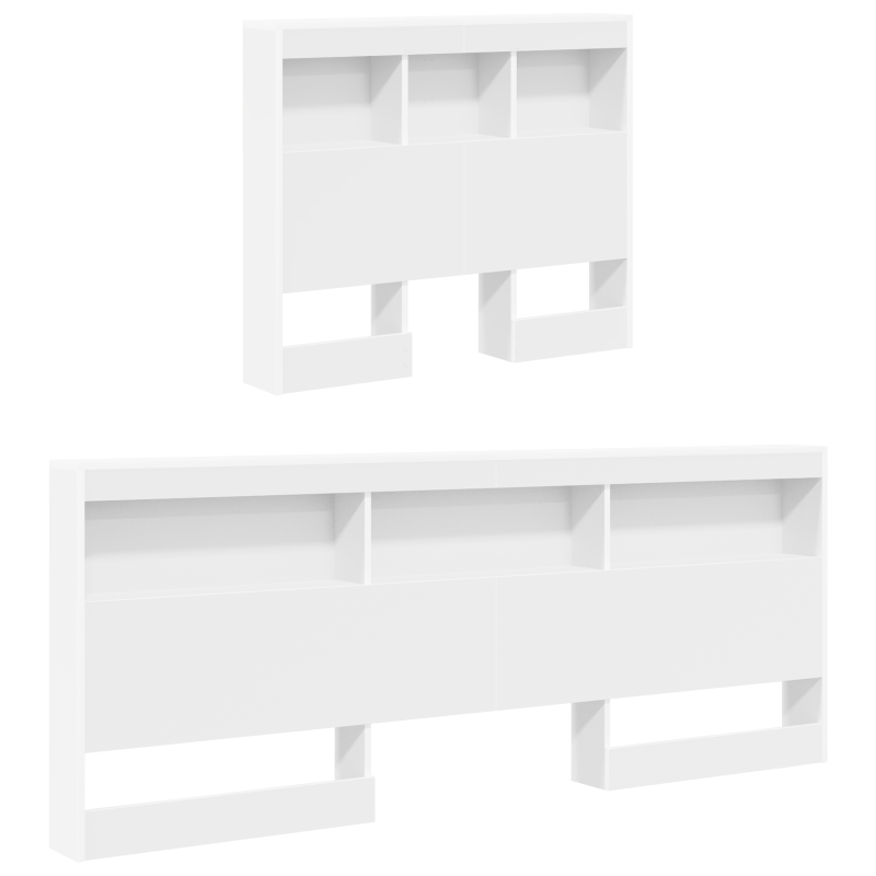 Bücherregal Bett Weiß 90x200 cm aus stranggepresstem Holz