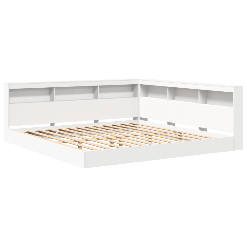 Bücherregalbett Weiß 180x200 cm Sperrholz