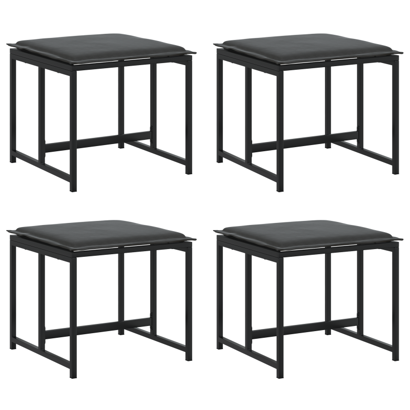 10-teiliges Gartenesszimmer-Set mit Kissen aus Stahl und Textilene
