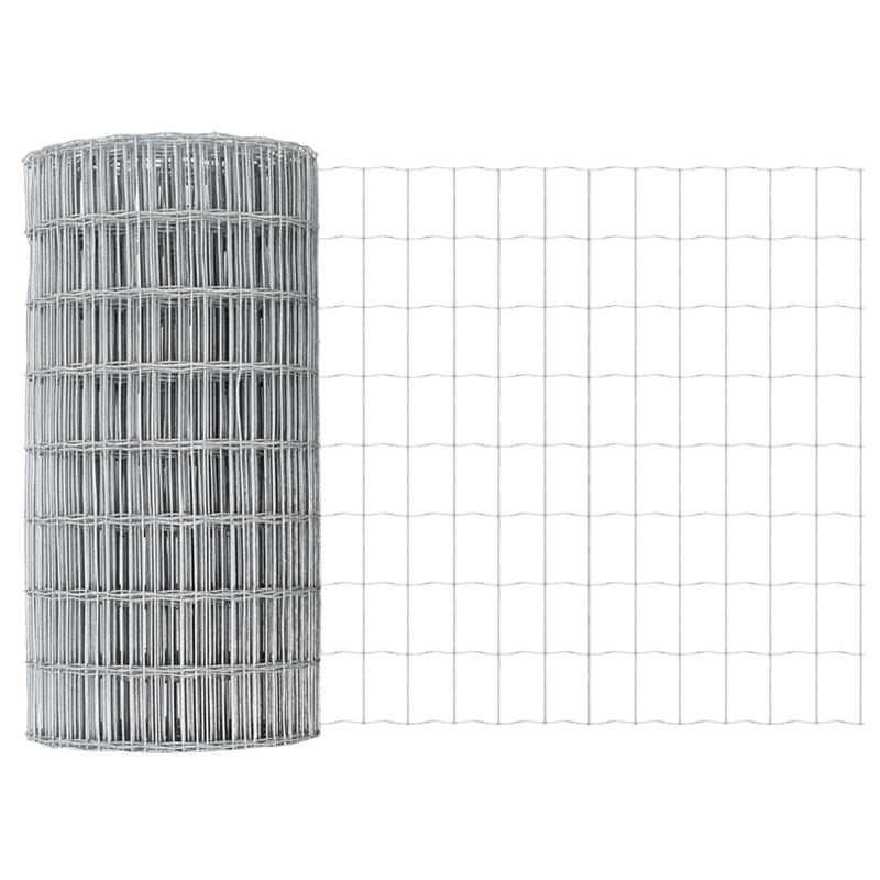 Euro Zaun mit 5 U Pfosten Silber 0,8x10 m Stahl